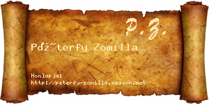 Péterfy Zomilla névjegykártya